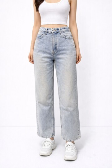 Wide Leg Açık Mavi Kadın Jean