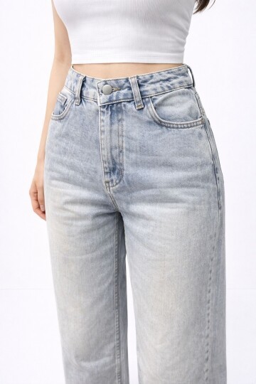 Wide Leg Açık Mavi Kadın Jean