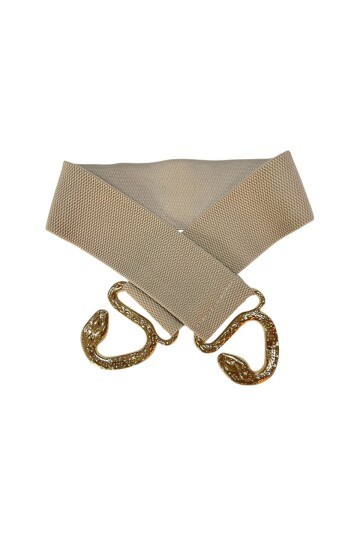 Yılan Geçme Tokalı Bej Kadın Kemeri