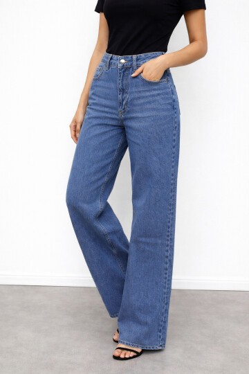 Yüksek Bel Geniş Jean