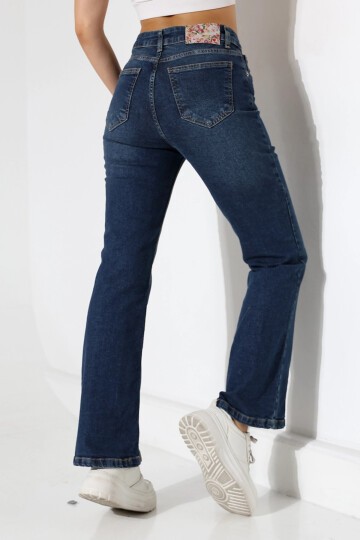 Yüksek Bel İspanyol Paça Jean Pantolon