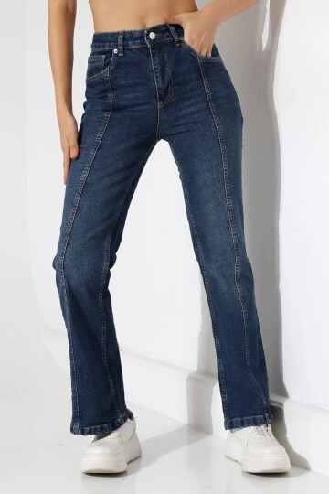 Yüksek Bel İspanyol Paça Jean Pantolon