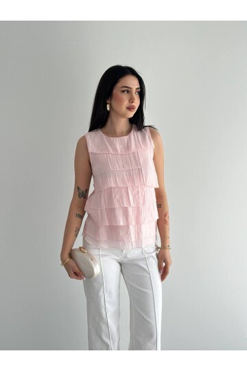 Kat Kat Fırfırlı Kolsuz Bluz – Şık & Feminen Yazlık Kadın Üst