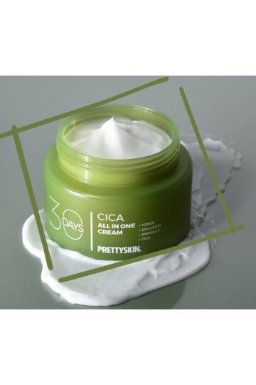 PRETTYSKIN 30 Days Cica All In One Cream 100 ml | Centella Asiatica Cilt Onarıcı Yatıştırıcı Nemlendirici Krem