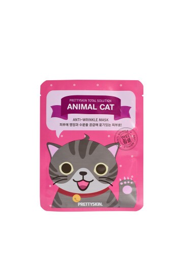 PRETTYSKIN Animal Cat Anti-Wrinkle Mask 25 gr | Kırışıklık Karşıtı Nemlendirici Kağıt Yüz Maskesi