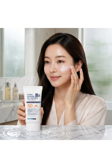 PRETTYSKIN Hydra Exosome B5 Oil Control Sun Cream SPF50+ PA++++ 50 ml | Karma Ciltler İçin Sebum Dengeleyici Güneş Kremi