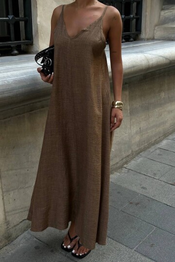 Taş Askılı Salaş Maxi Elbise