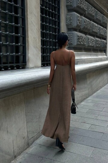 Taş Askılı Salaş Maxi Elbise